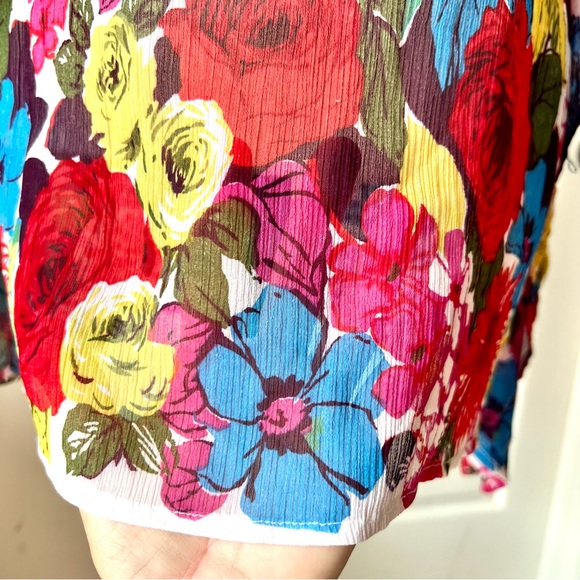 RHONA SUTTON Floral Sequin Embellished Drawstring Swim Cover Up—SZ. S/M - Picture 9 of 15